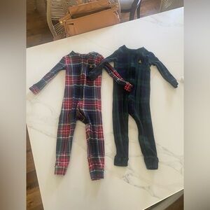 GAP Kids Plaid One-Piece Sleepers in Red & Green